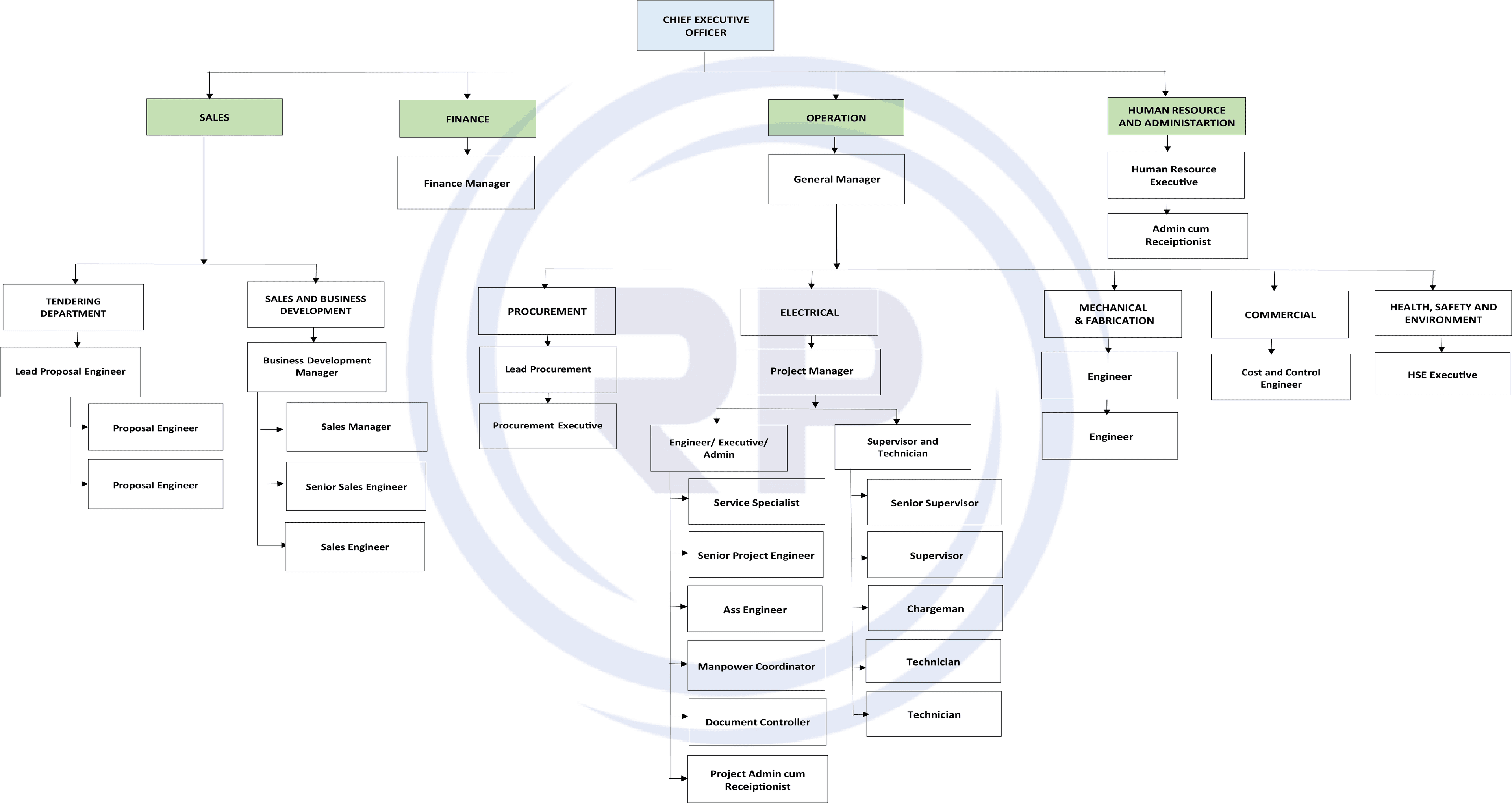RP Tech Energy organisation chart